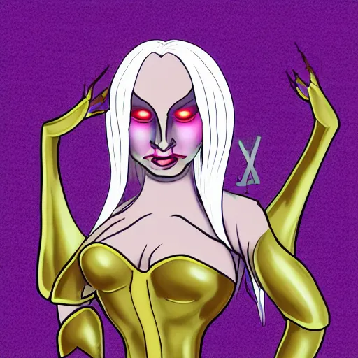 Image similar to jynx from arcane, christopher c. lee, toon effect, line art