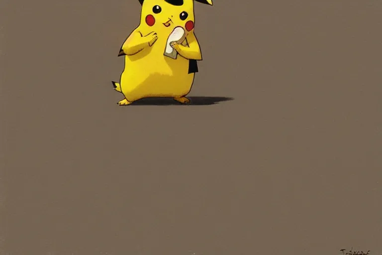 Prompt: pikachu artwork by tim eitel