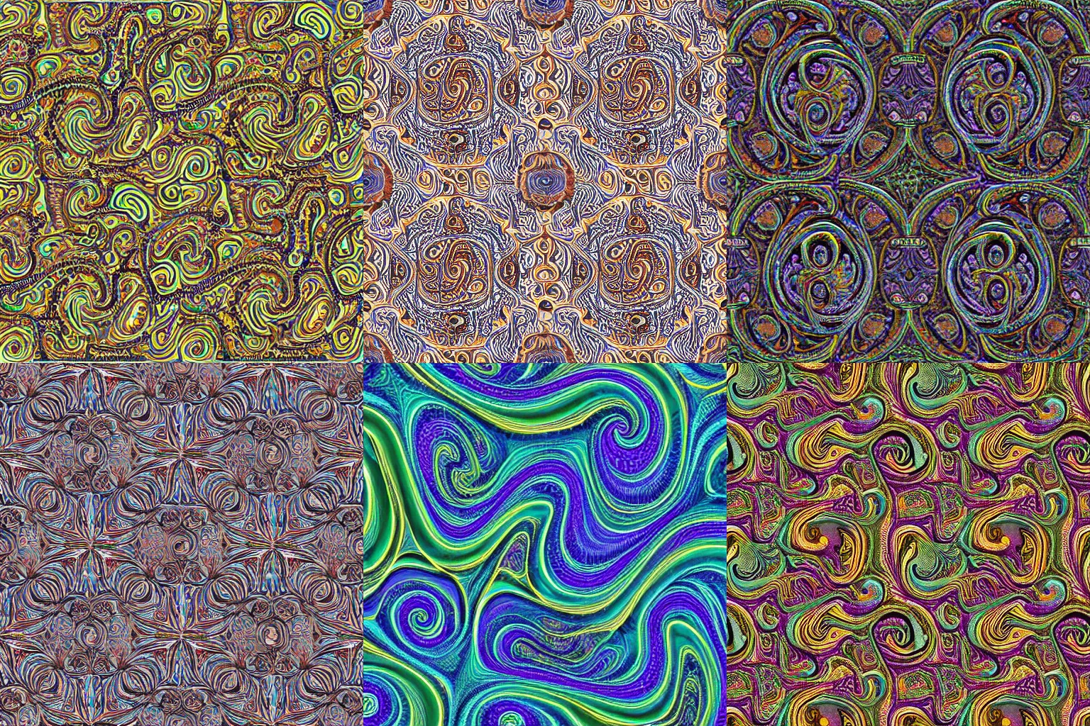 Prompt: 3d embossed bumpy swirling maze fractal haeckel paisley multicolor