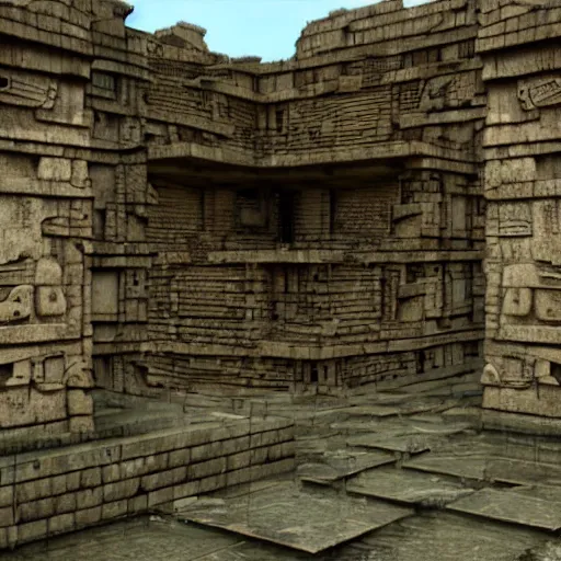 Prompt: Cyberpunk Mayan ruins