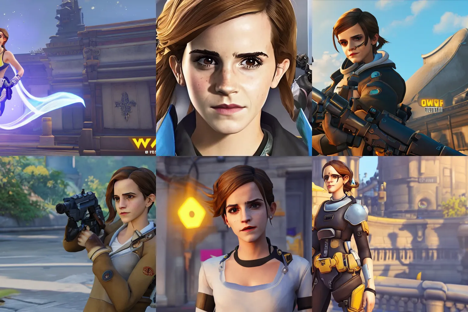 Prompt: Screenshot of Emma Watson in Overwatch