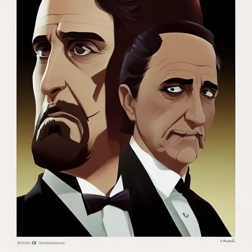 Image similar to face icon stylized minimalist the godfather, loftis, cory behance hd by jesper ejsing, by rhads, makoto shinkai and lois van baarle, ilya kuvshinov, rossdraws global illumination