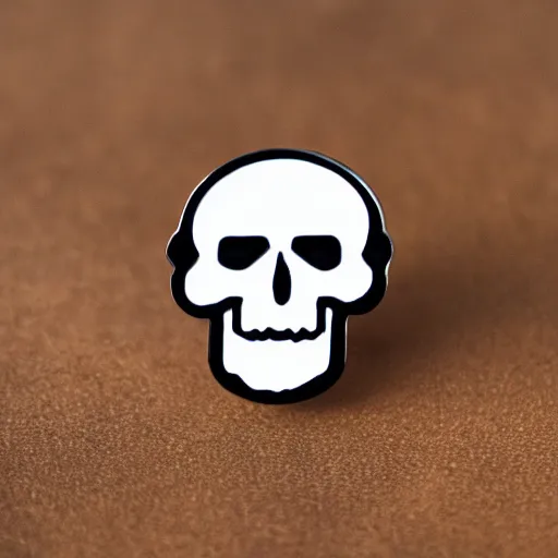 Image similar to vintage minimalistic clean skull with fire flame enamel pin