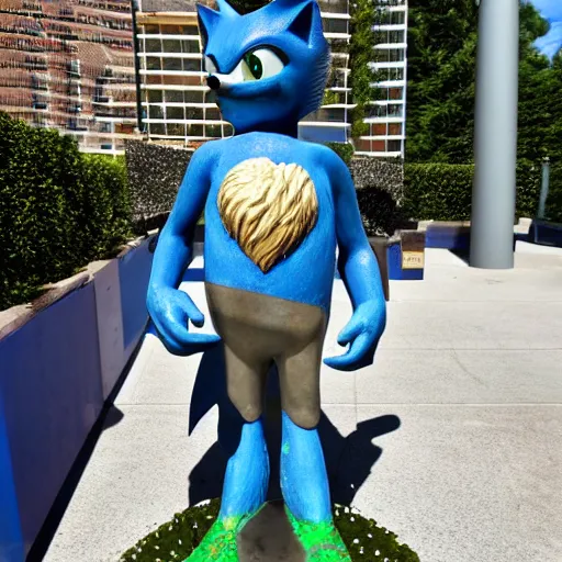 Image similar to a statue of sonic the hedgehog