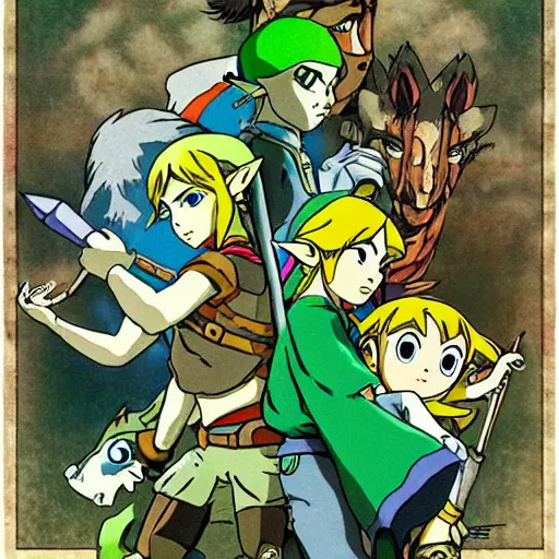 Image similar to ' the legend of zelda, studio ghibli'