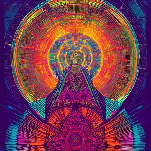 Image similar to the all center, mystical, spiritual, epiphany, highly detailed, by kilian eng and dan mumford