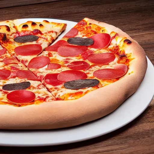 Prompt: New triple crust pizza,promotional image,studio lighting,close up shot,photorealistic,delicious