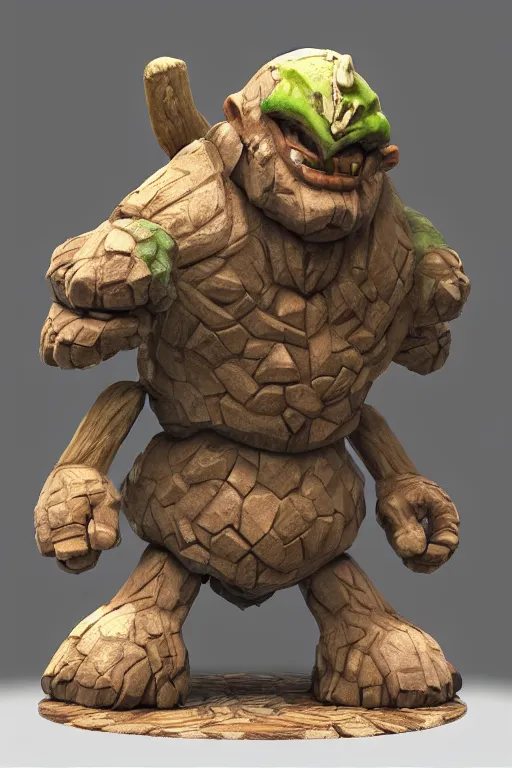 Image similar to zelda fantasy art giant golem troll wood rock, global illumination ray tracing hdr fanart arstation by sung choi and eric pfeiffer and gabriel garza and casper konefal hardmesh zbrushcentral