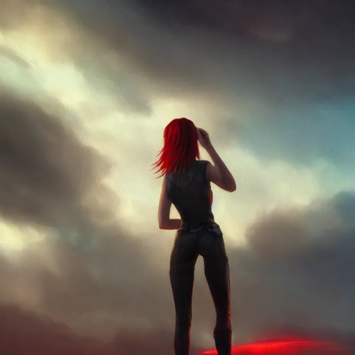 Prompt: Naomi a painting by Laura Wheeler Waring. details, smooth, sharp focus, illustration, realistic, cinematic, artstation, award winning, rgb , unreal engine, octane render, cinematic light, macro, depth of field, blur, red light and clouds from the back, highly detailed epic cinematic concept art CG render made in Maya, Blender and Photoshop, octane render, excellent composition, dynamic dramatic cinematic lighting, aesthetic, very inspirational, arthouse.