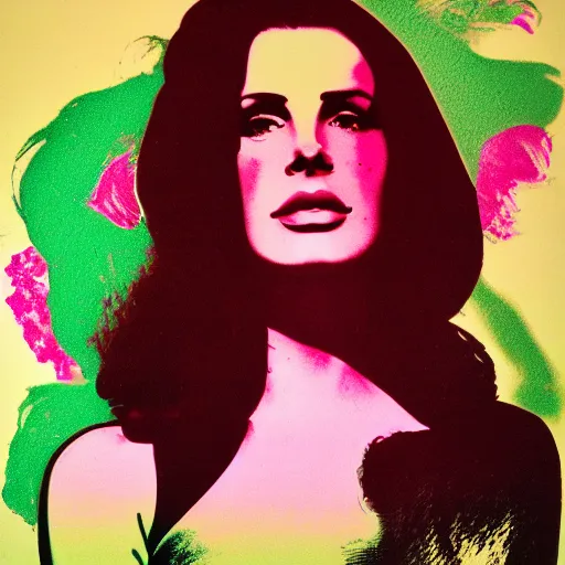 Prompt: lana del rey by andy warhol, art