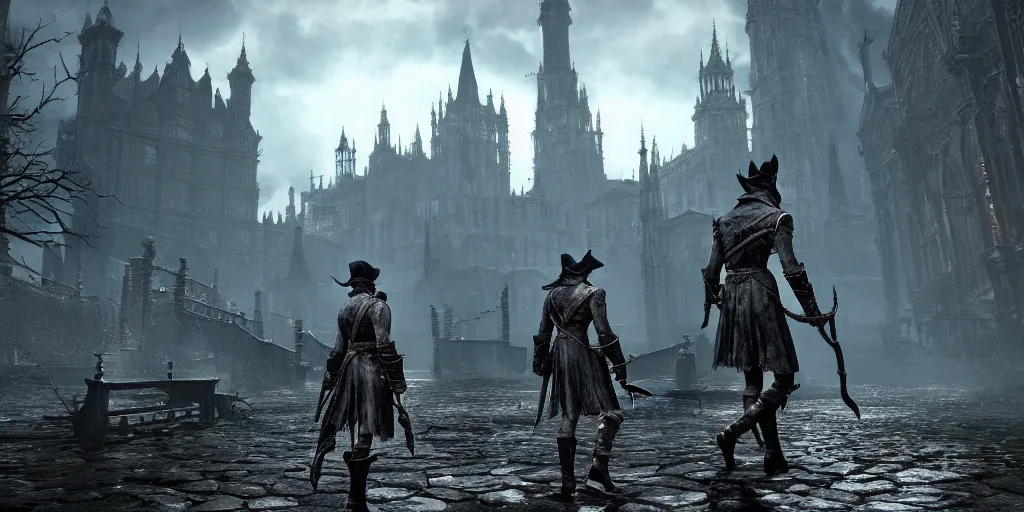 Prompt: A stunning screenshot of a unique area in Bloodborne