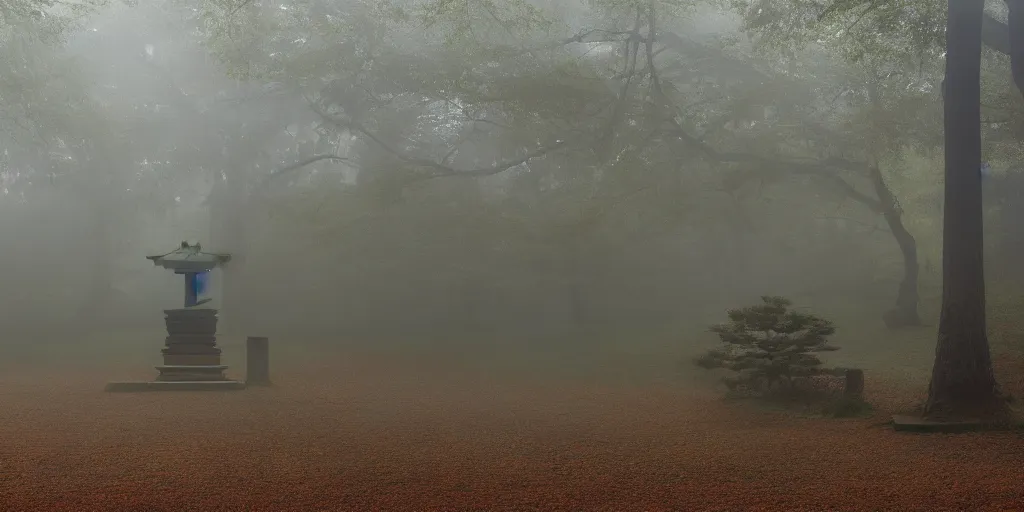 Image similar to i, a detailed Japanese torii in the morning mist, sunshine, 8k, high definition, trending on artstation