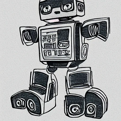 Image similar to osamu tezuka robot sketch