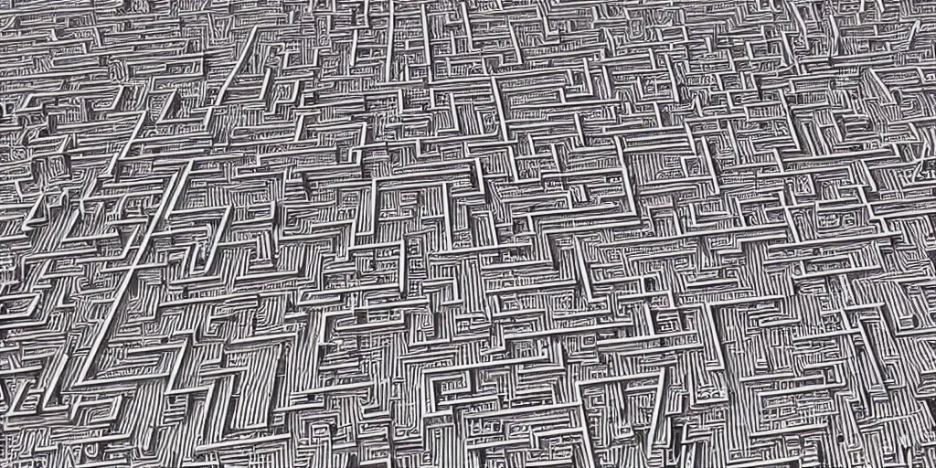 Image similar to First-person view of a maze made out of credit cards, illustraiton, editorial