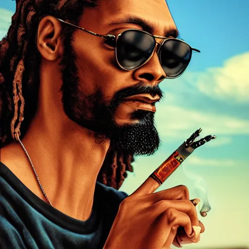 Image similar to ultra mega super hyper realistic Full lenght view photography of highly detailed cybertronic Jesus with highly detailed face smoking weed with Snoop Dogg a highly detailed dog . Photo on Leica Q2 Camera lens angle 200mm, Rendered in VRAY and DaVinci Resolve and MAXWELL and LUMION 3D, Volumetric natural light