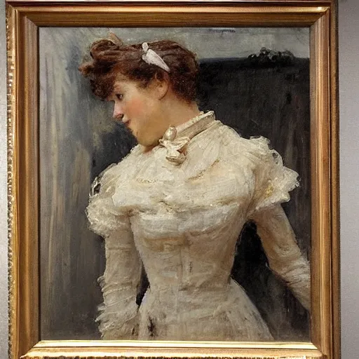 Prompt: stand model by alfred stevens