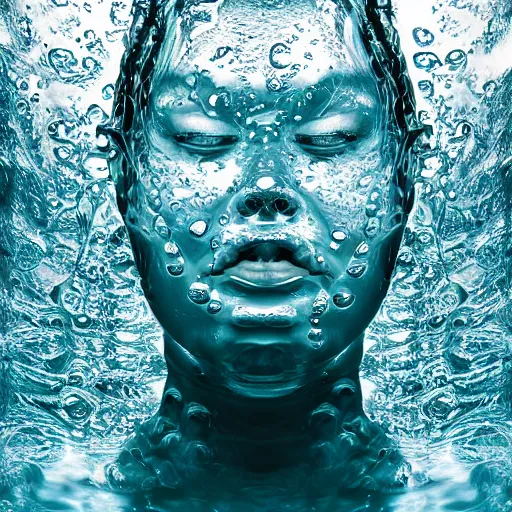 Prompt: a water manipulation in the shape of a human head, on the ocean water, cinematic, in the style of johnson tsang, long shot, hyper detailed, hyper realistic, ray tracing, 8 k resolution, sharp focus, realistic water, award winning