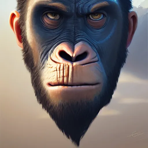 Image similar to face icon stylized minimalist war for the planet of the apes, loftis, cory behance hd by jesper ejsing, by rhads, makoto shinkai and lois van baarle, ilya kuvshinov, rossdraws global illumination