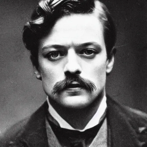 Prompt: headshot edwardian photograph of james mcavoy, sebastian stan, henry cavill, small moustache, 1 9 2 0 s film actor, suave, charming, realistic face, 1 9 1 0 s photography, 1 9 0 0 s, grainy, victorian, soft blur