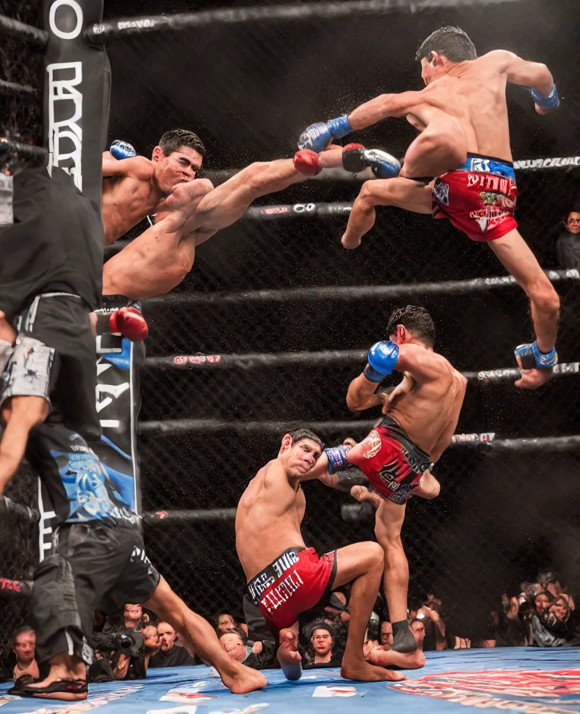 Image similar to chito vera knocks out dominick cruz via headkick, by annie leibovitz and steve mccurry, natural light, detailed face, canon eos c 3 0 0, ƒ 1. 8, 3 5 mm, 8 k, medium - format print