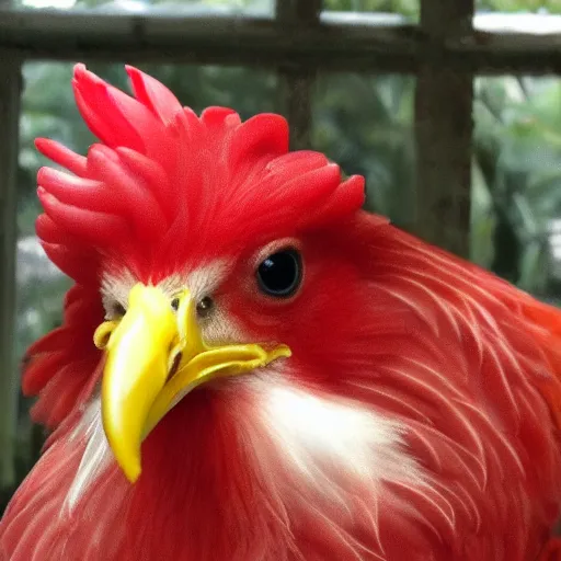 Image similar to adorable crimson chicken