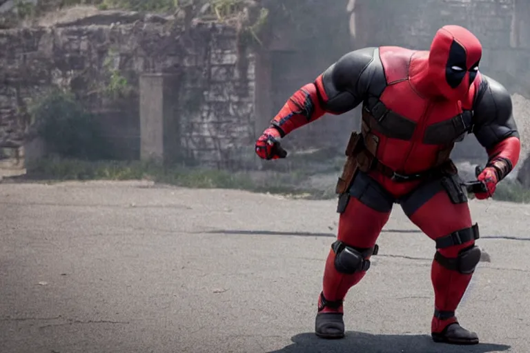 Image similar to danny devito as colossus, still from deadpool (2015), cinematic