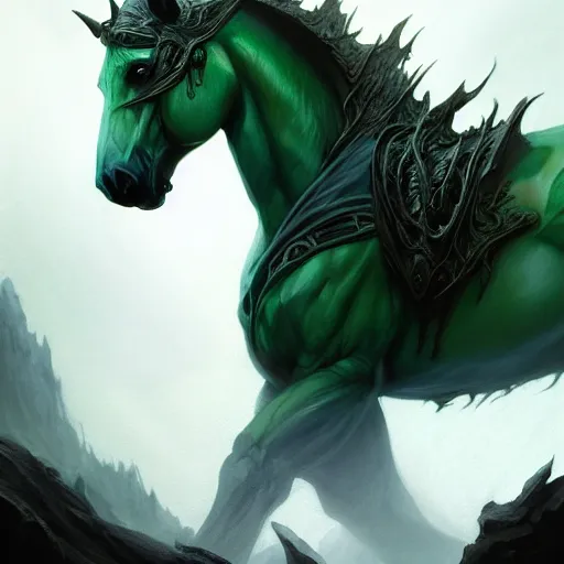 Image similar to concept art by artgerm, pestilence of the four horsemen of the apocalypse, soft green natural light, intricate, hooded death riding a horse, highly detailed dark art, digital painting, artstation, concept art, smooth, sharp focus, illustration, art by greg rutkowski and luis rollo and uang guangjian and gil elvgren, symmetry!