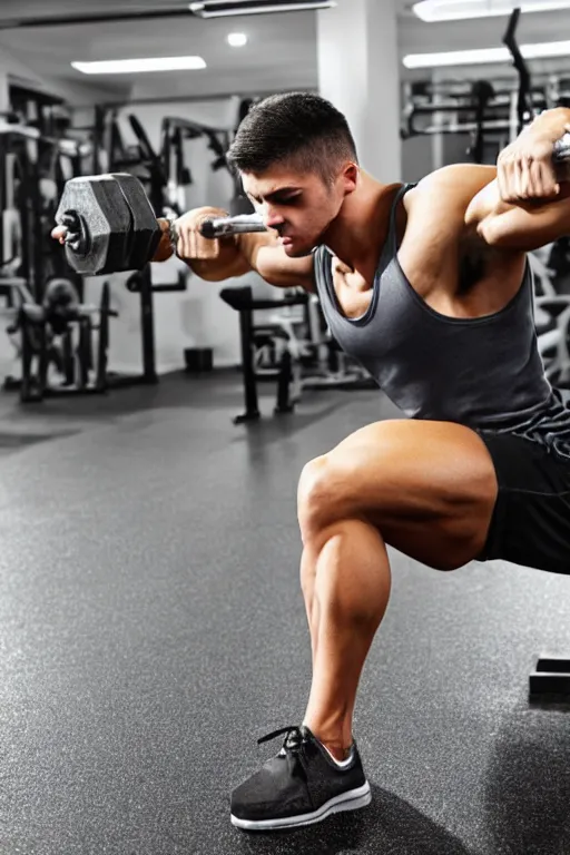 Image similar to Strong, muscular frog at the gym, lifting weights and showing off his biceps.