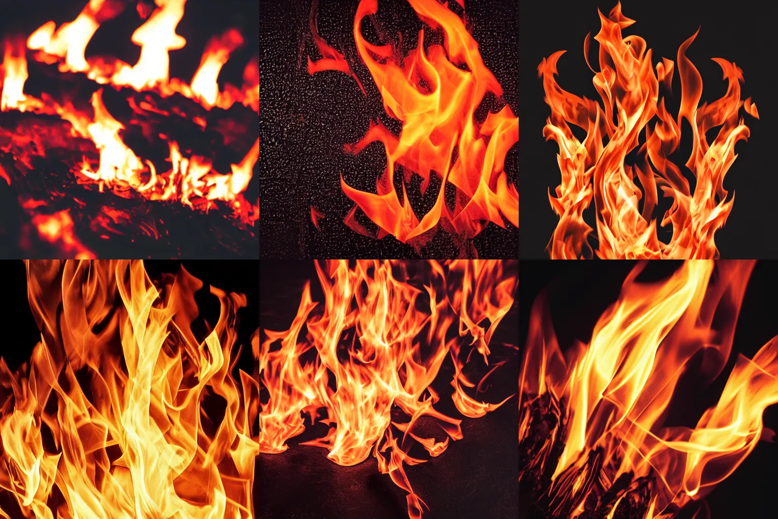 Prompt: flames in black background