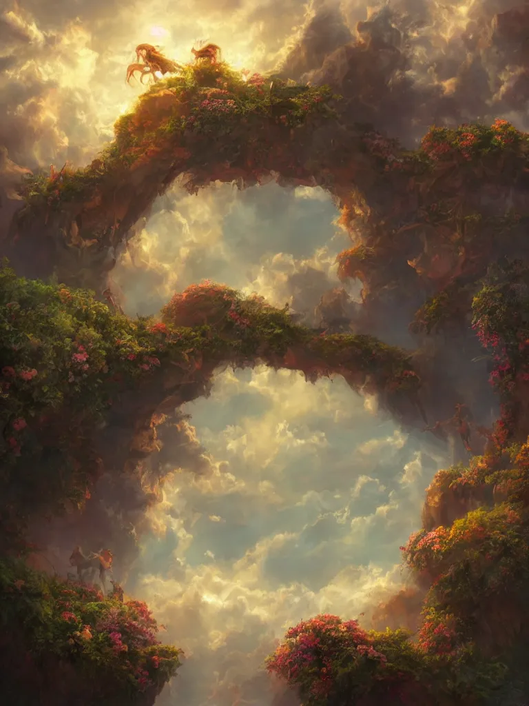 Image similar to heaven, inspired by disney concept artists, blunt borders, dramatic light