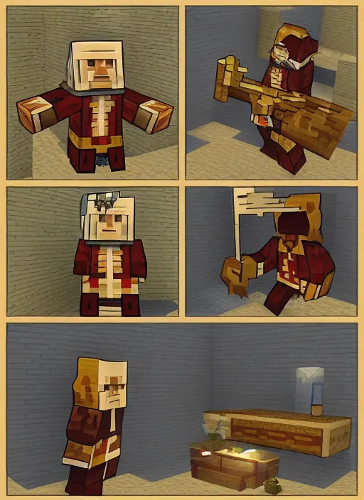 Image similar to uncke iroh in minecraft