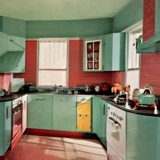 Image similar to a 1960s kitchen