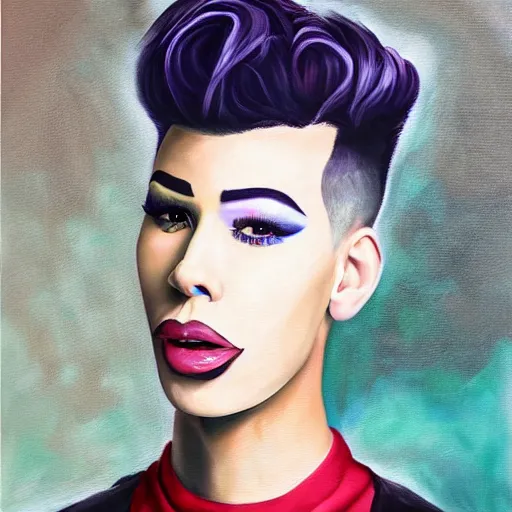 Prompt: a painting of james charles