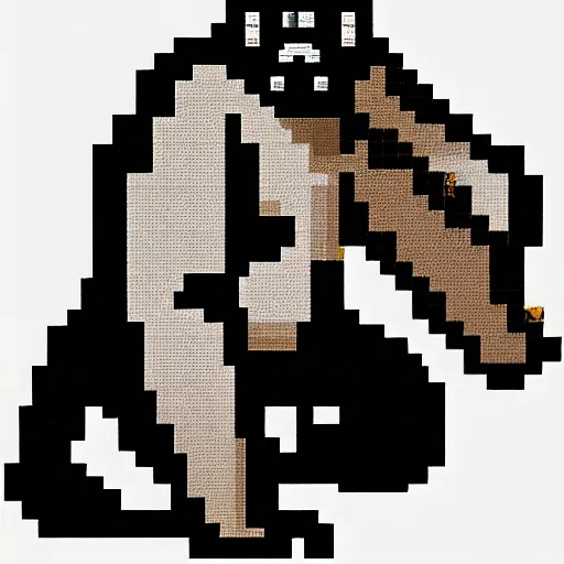 Prompt: 1 6 bit pixel art of a gorilla, white background, game sprite, 1 6 bit art,