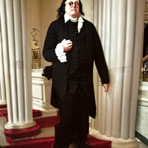 Image similar to photo of benjamin franklin at the met gala