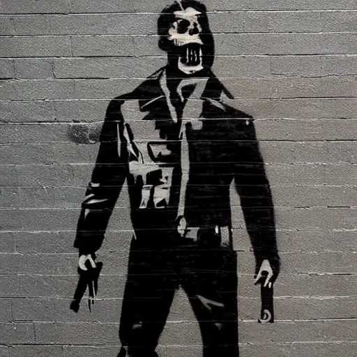 Prompt: the terminator by banksy