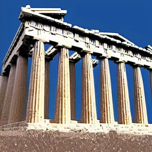 Prompt: the parthenon made out of jelly material, detailed