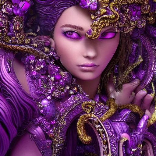 Image similar to princess of amethyst, ornate, intricate, hyper detailed, stunning, 4 k, octane render