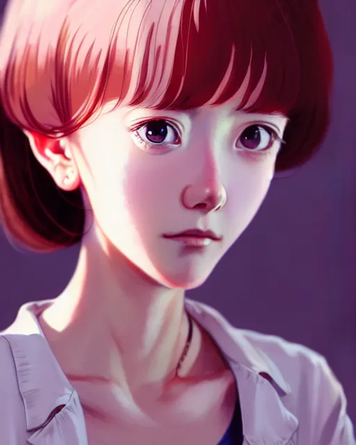 Image similar to beautiful portrait of the popular girl, by katsuhiro otomo, yoshitaka amano, nico tanigawa, artgerm, greg rutkowski makoto shinkai takashi takeuchi studio ghibli, akihiko yoshida rendered with 3 d effect.