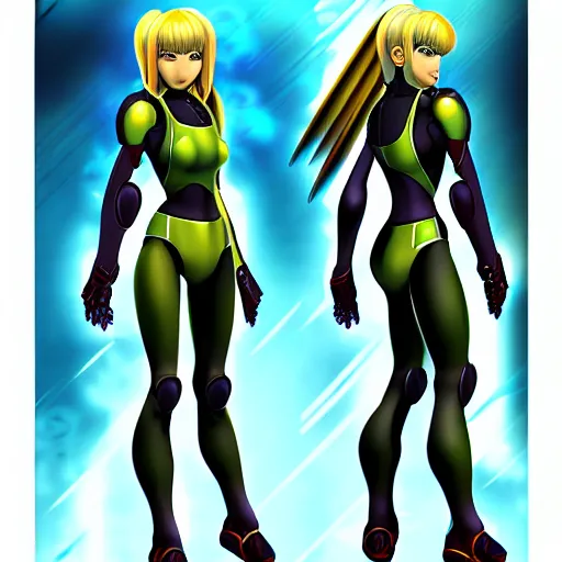 Image similar to Samus Portrait KKG Artbook by ZeroNis, Character Design MMRPG Job System