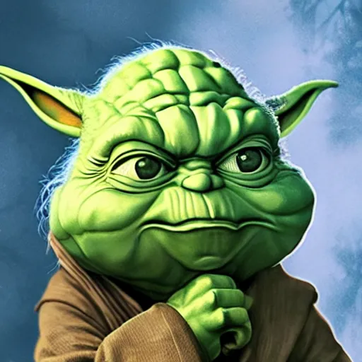 Image similar to furious angry evil big huge yoda