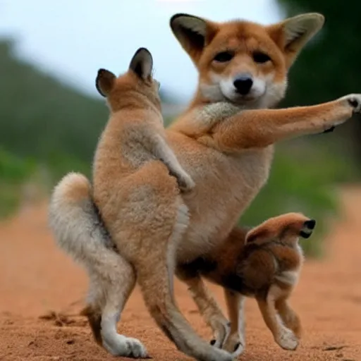 Image similar to baby riding on a dingo