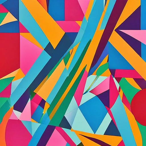 Prompt: Abstract painting rgeometric architectures blend with organic shapes, Pop Surrealism, Essence of street forms, Geometric structures and multicolored prints, Colorful, High Detail, Symmetry, Poster-H 768