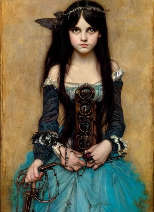 Image similar to ( ( gothic # ) ) princess portrait *. *. by william henry hunt * *, highly detailded, turquoise rust, steampunk, battle angel alita