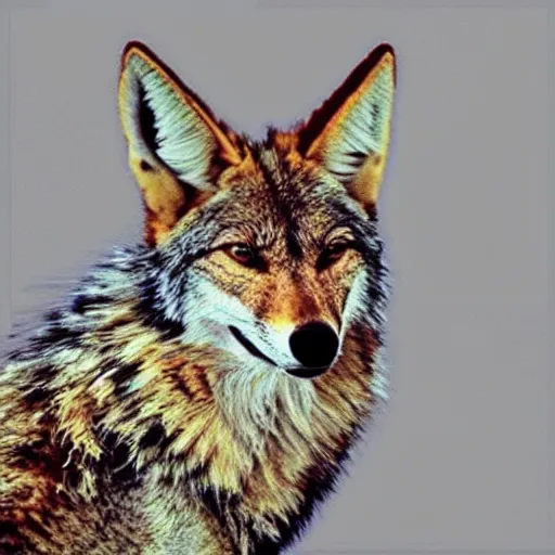 Image similar to “ skinwalker shapeshifter into a coyote in arizona, hyperrealistic ”