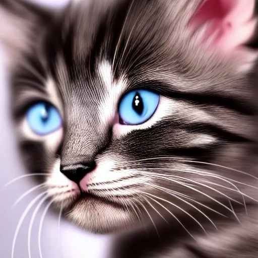 Prompt: a cute kitten, digital art, very detailed 4k