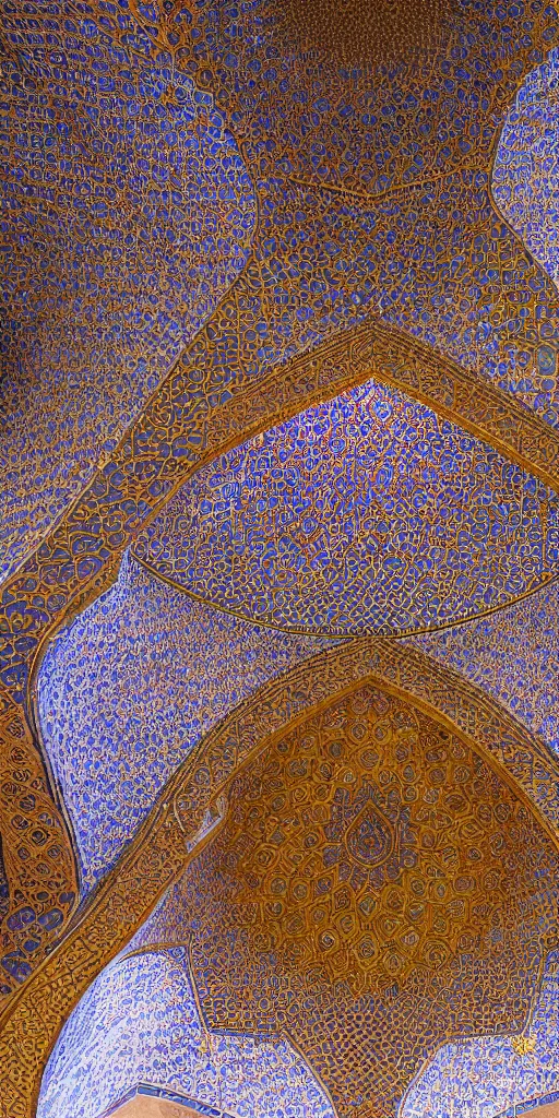 Image similar to closeup photo of iranian honeycomb vaulted mosque ceilings
