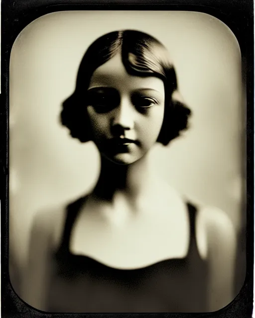 Prompt: [ [ [ [ tintype ] ] ] ] black and white dreamy young beautiful female artificial intelligence, metropolis, cinematic, rim light, bokeh, photo - realistic, elegant, high detail, 8 k, masterpiece, photo taken in 1 9 3 0