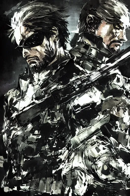 Prompt: metal gear solid concept art by yoji shinkawa