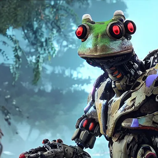 Image similar to cybernetic robot frog from the game Horizon Zero Dawn